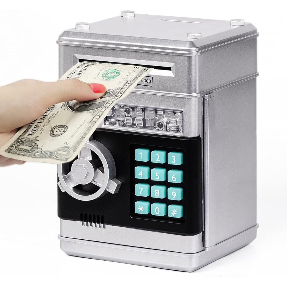 Piggy Bank Cash Coin Can ATM Bank Electronic Coin Money Bank for Kids Age 3-12,